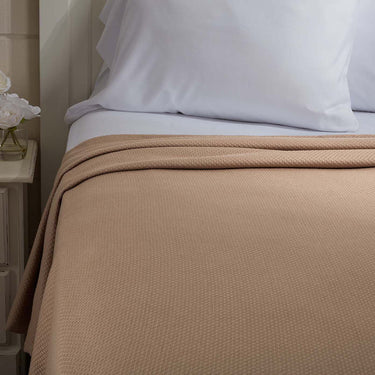 Serenity Tan Twin Cotton Woven Blanket 90